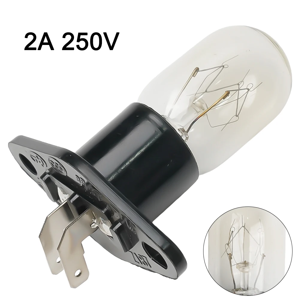 1Pcs 250V 2A Microwave Ovens Light Bulb Ovens Refrigerator 2 Pins Lamp Globe Fit For Most Brand Microwave Accessries