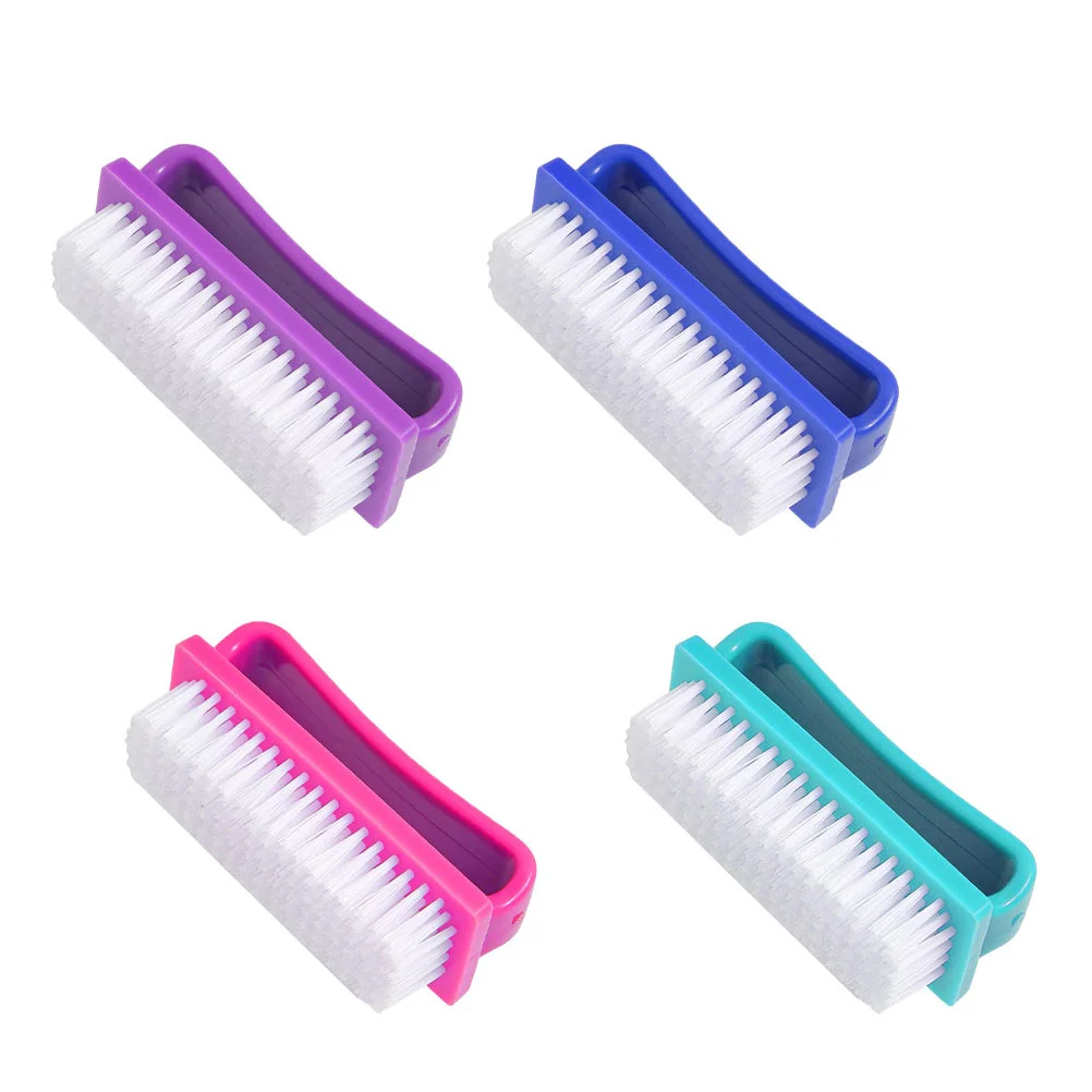 Set di pennelli per unghie da 4 pezzi Spazzole per pulizia unghie durevoli per manicure Spazzola per pulizia portatile portatile per unghie Mani Piedi