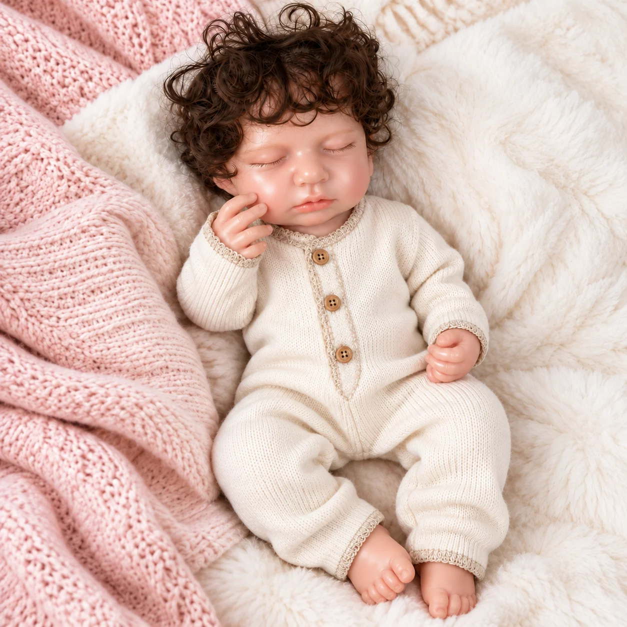 20 inch all silicone reborn doll realistic sleeping hair transplant girl doll handmade movable newborn doll collectible toy gift