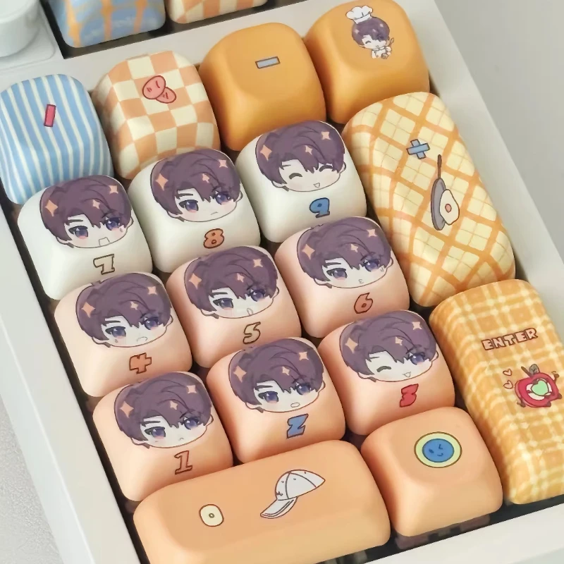 Love and Deep Space Keycaps Custom PBT Cherry/EOA Profile Keycap Cute Transparent Cartoon Anime Point Key Cap for Gamers Design