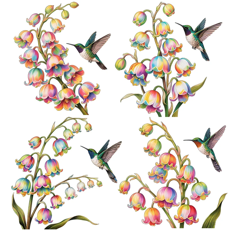 Three Ratels CFN83  elegant bell orchid art wall stickers for home decoration