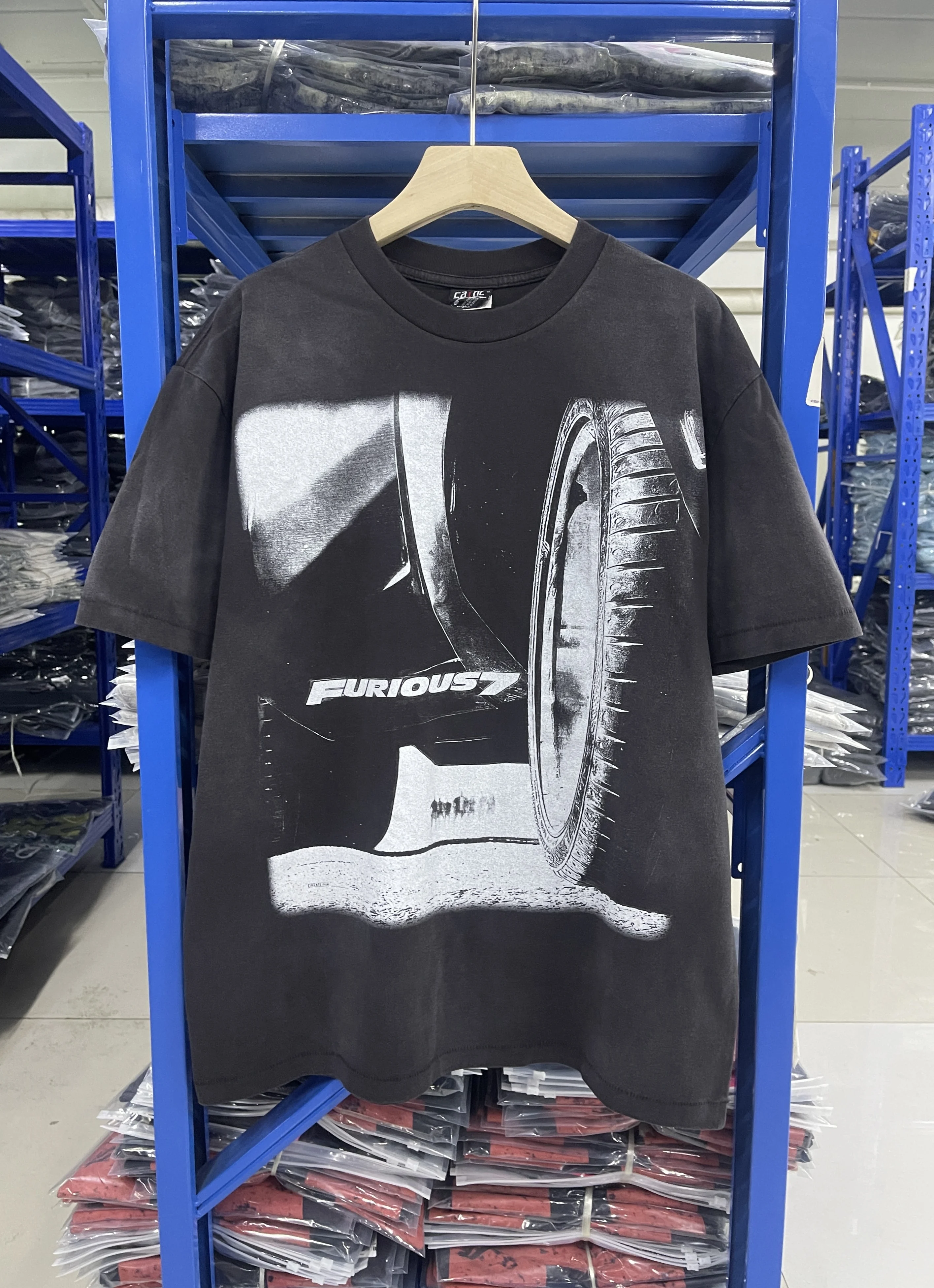 Summer Saint New High-quality Men's short-sleeved T-shirts Vintage Speed Passion Print High Street Washed Heavy Oversized Tops