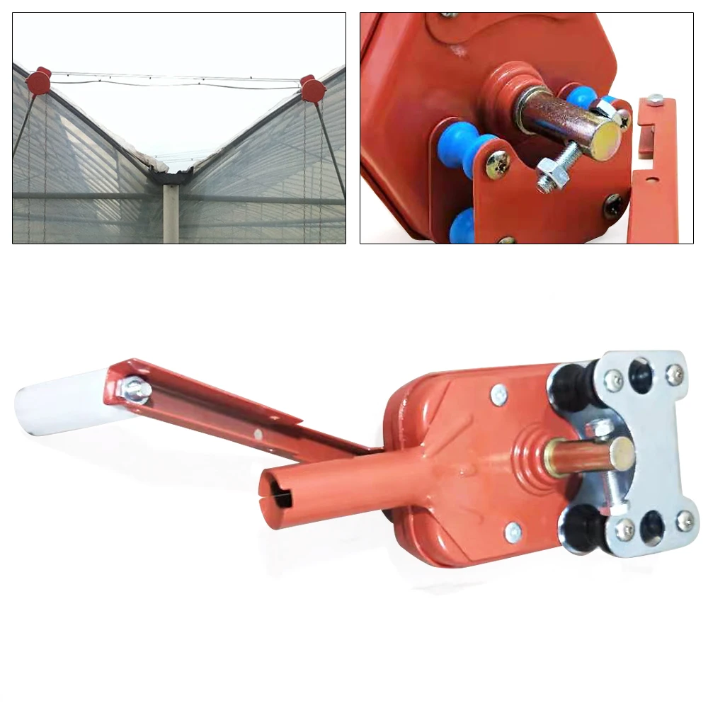 ونش كرنك يدوي قابل للطي للفيلم الدفيئة - ألومنيوم/فولاذ، أقصى طول لفة 262.47 قدم، ارتفاع 4.92 قدم، قفل ذاتي