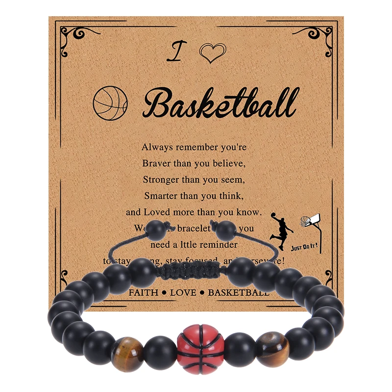Gifts for Teen Basketball Soccer Baseball Bracelet Gift Player Team Son Grandson Nephew Friend Graduation Birthday Gift for Teen