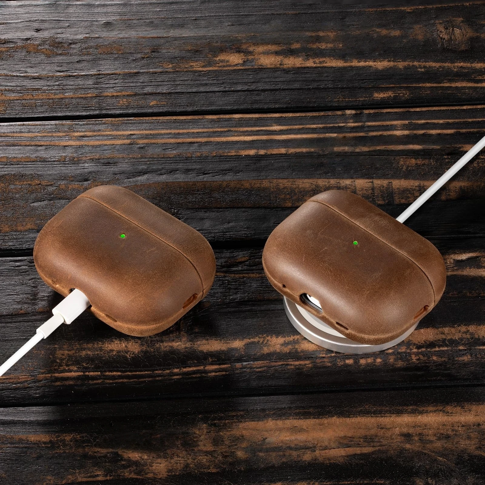 حافظة واقية لسماعات AirPods Pro 3 Crazy Horse من الجلد الطبيعي لسماعات Apple AirPods Pro 3 بلوتوث