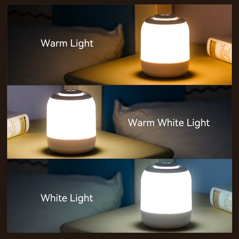 Lampada tattile a LED lampada da tavolo a luce notturna lampada da comodino lampada da camera da letto con sensore tattile lampada da tavolo portatile luce per regali per bambini led