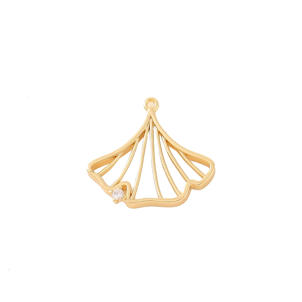 

Factory Wholesale Gold Color Brass and Zircon Skirt Charms Pendants Necklace and Bracelet Earring Diy Jewelry Accessories Parts