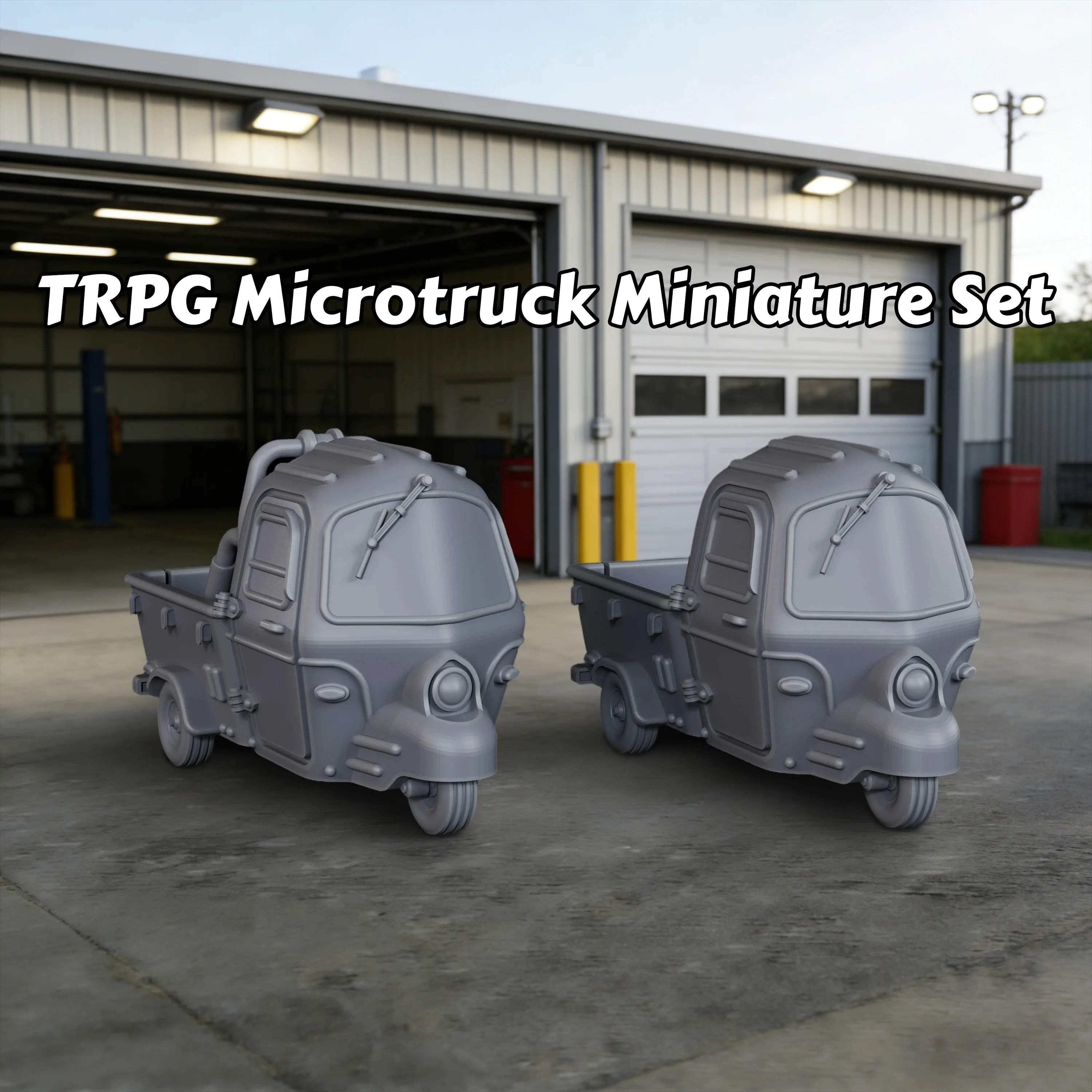 

28mm Microtruck Miniature Set - 2Pcs Rustic Cargo Pickup Cart, Easy Assembly Diorama Terrain for Tabletop RPGs