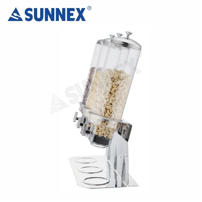 Sunnex Wholesale Bufffet Equipment 4ltr x 3 Stainless Steel Cereal Dispenser and Dry Food Dispenser