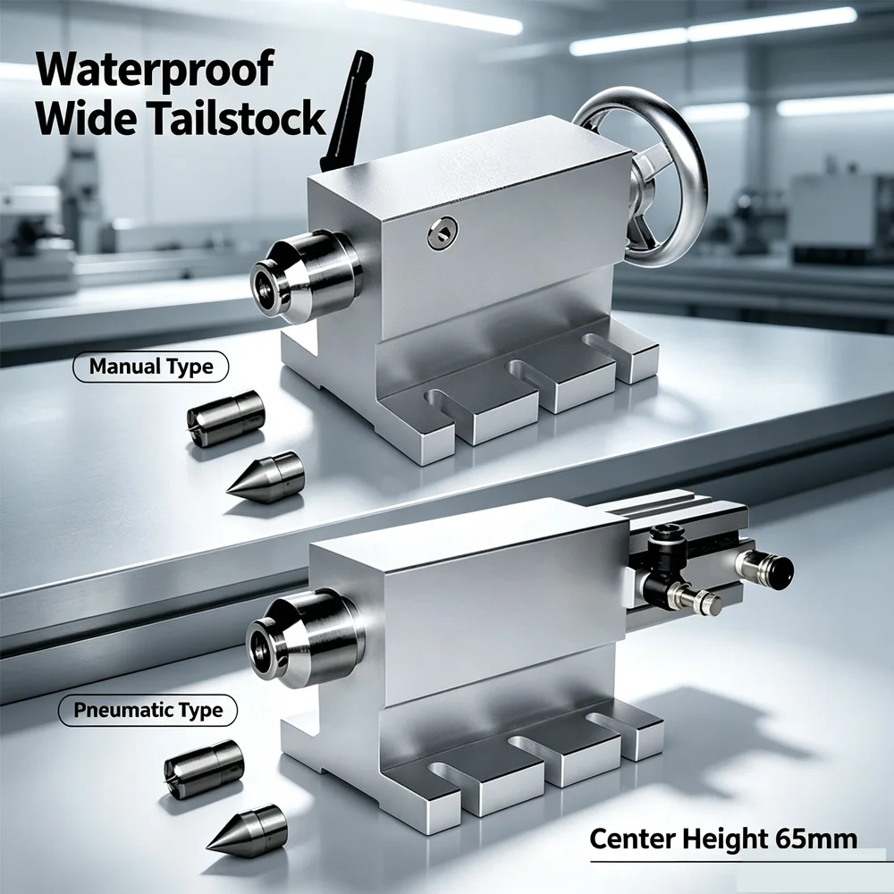Waterproof CNC Tailstock For Rotary 4Th A Axis Engraving Milling Machine Workholding Machining Tool Accessories