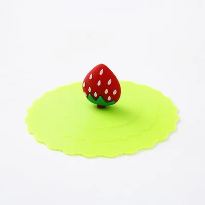 4 Colors 10cm Reusable Silicone Cup Cover Cute Seal Suction Cup Cover Dustproof Leakproof Tea Coffee Lids Cap Cup Accessories