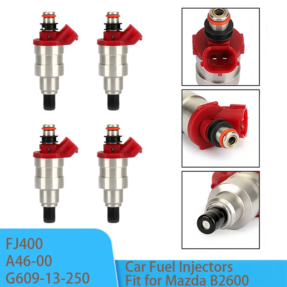 

4pcs G609-13-250 A46-00 FJ400 Car Fuel Injectors Fit for Mazda B2600 Extended Standard 2-Door 3-Door Auto Replacement Parts