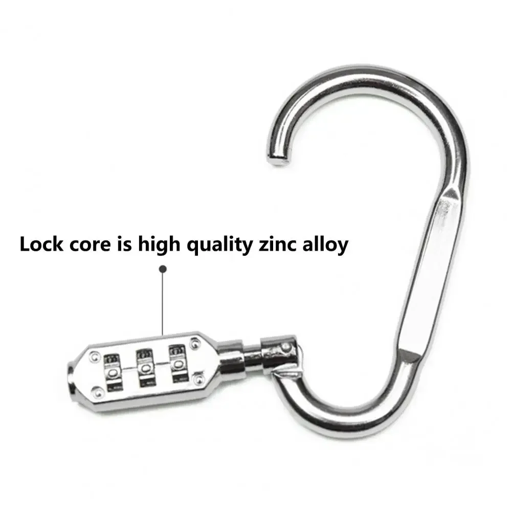 HEE RAK Aluminum Alloy D-type Lock Bicycle Helmet Anti-theft Hook Waterproof Multi-functional Small 3 Dial Password Padlock Tool