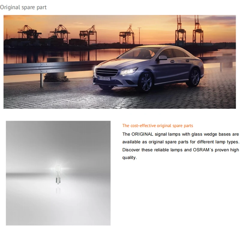 أوسرام 2721 12 فولت 1.2 واط W2x4.6d لمبة أدوات السيارات قاعدة إسفين زجاجية أصلية لأضواء مؤشر لوحة القيادة #2