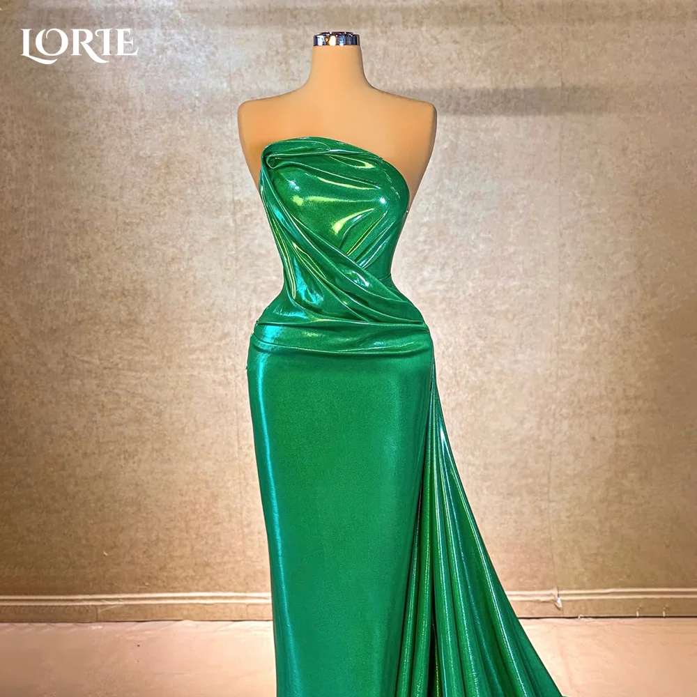 

LORIE Strapless Mermaid Evening Dress Sexy Backless Saudi Party Dress A-Line Shiny Spark Prom Gown Customized Cocktail Dress