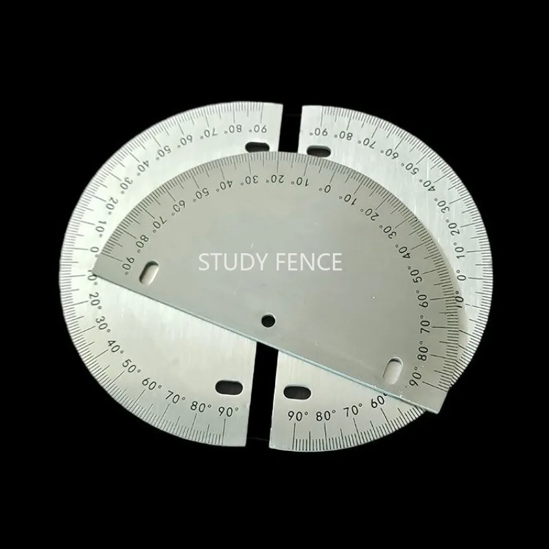 1pc 0-90 Degree Semi-circular Scale Semi-circular Protractor Stainless Steel Angle Measuring Ruler Metal Measuring Tools