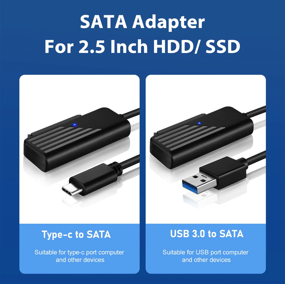 Onelesy SATA to USB 3.0 Adapter Type C to SATA Cable 5Gbps High Speed Data Transmission For 2.5 Inch HDD Hard Drive SATA Adapter