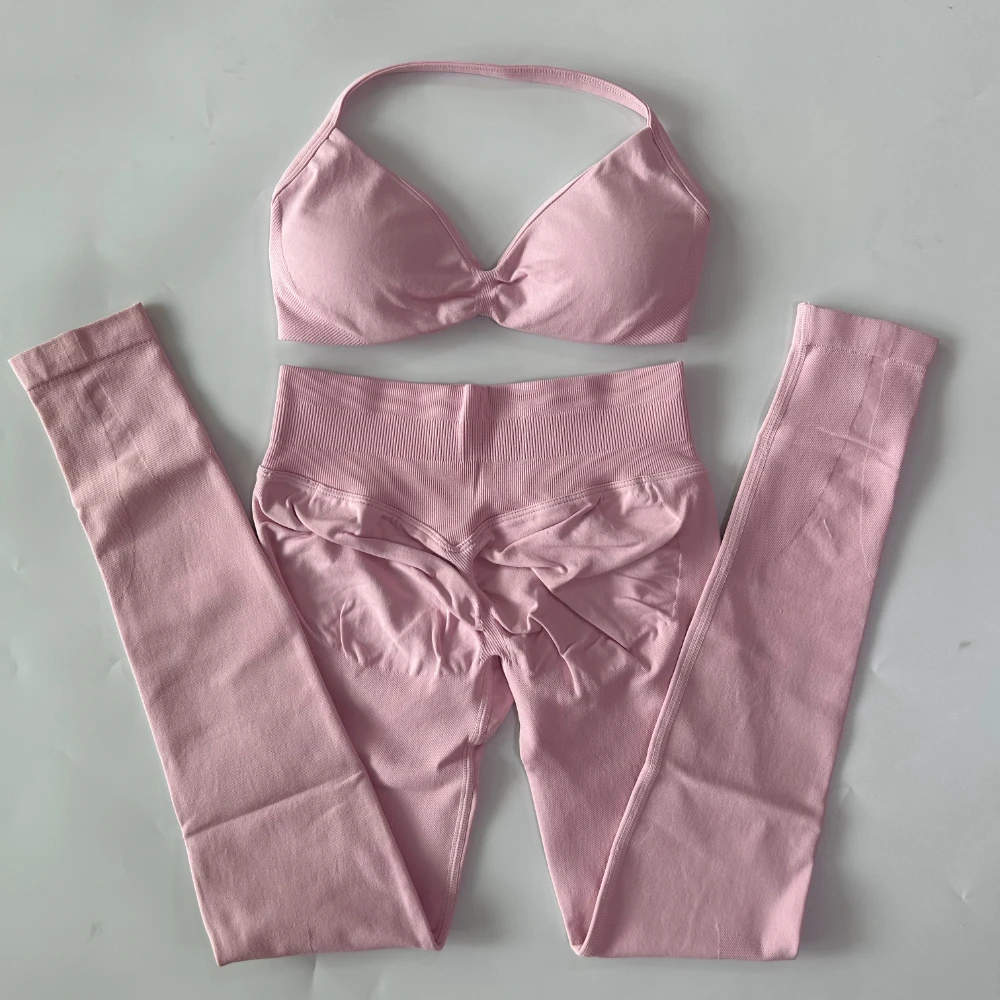 Pericic 2-teiliges Set für Damen, Trägerloses Yoga-BH-Sporttop, Workout-Leggings-Set, Nahtloses Gym-Set, Fitnesskleidung, Activewear – Detail 22