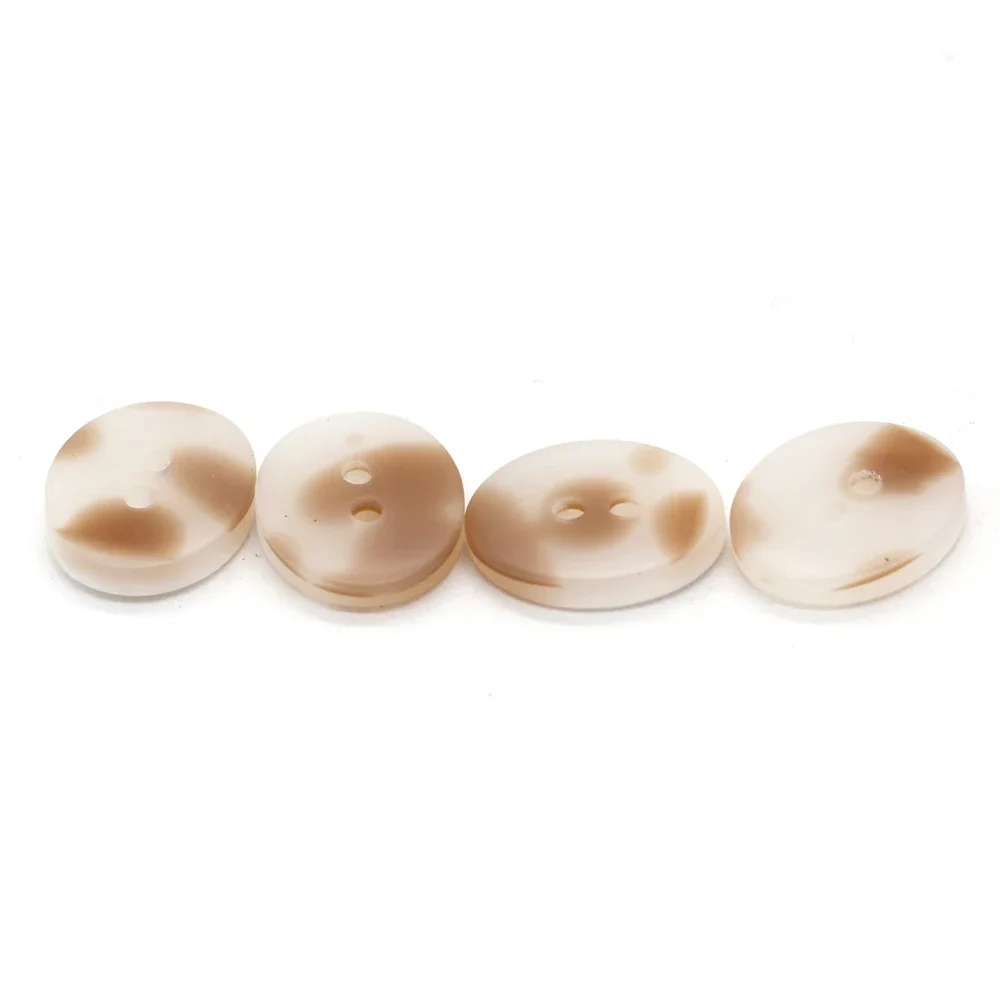 HENGC 2 Holes 13/15/18/25mm Oval Fleck Resin Buttons for Clothing Fashion Shirt Blouse Dress Coat DIY Crafts Sewing Accessories