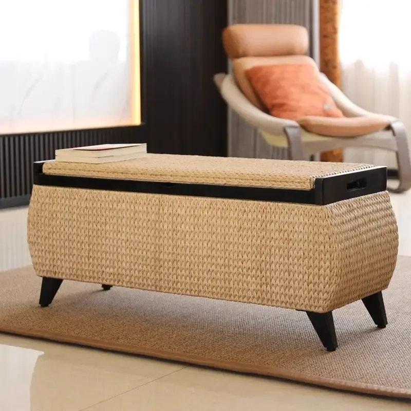Sitting Stool, Rattan Weaving, Storage, Shoe Changing Stool, Leisure, Foot Rest, Storage, Stool