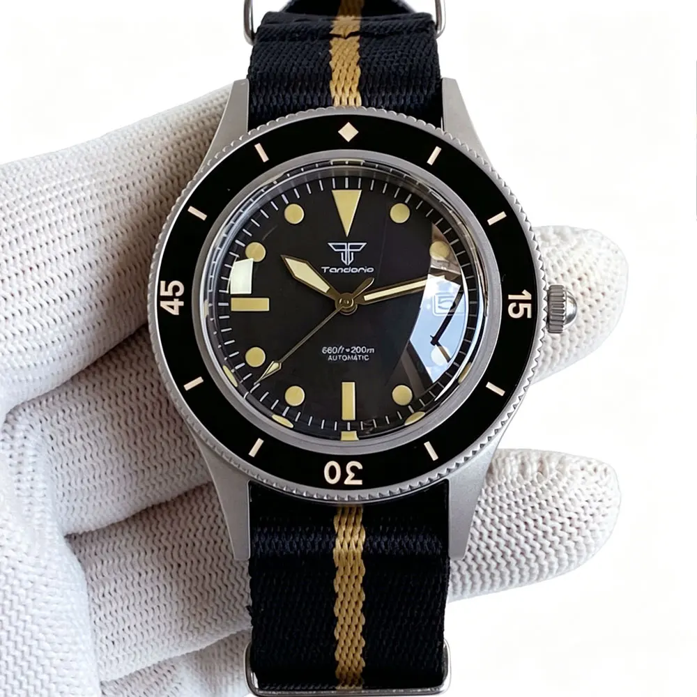 Mechanical Watch Men Miyota 8215/Asia 2824 Movement Domed Sapphire Glass Sandblast Watches male 20ATM Tandorio