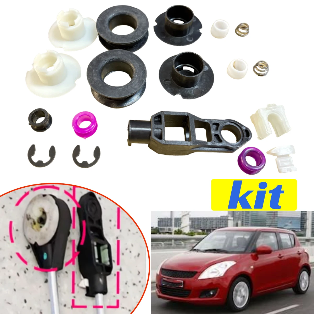 

For Suzuki Swift AZG 2010-2017 Gear Shift Cable Linkage End Rod Bushing Shifter Selector Kit Manual Trans Drivetrain Gearbox Car