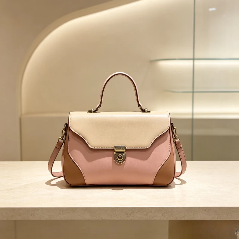 Structured Leather Crossbody Bag For Women - Luxury Shoulder Handbag Tote Purse Ladies Classic