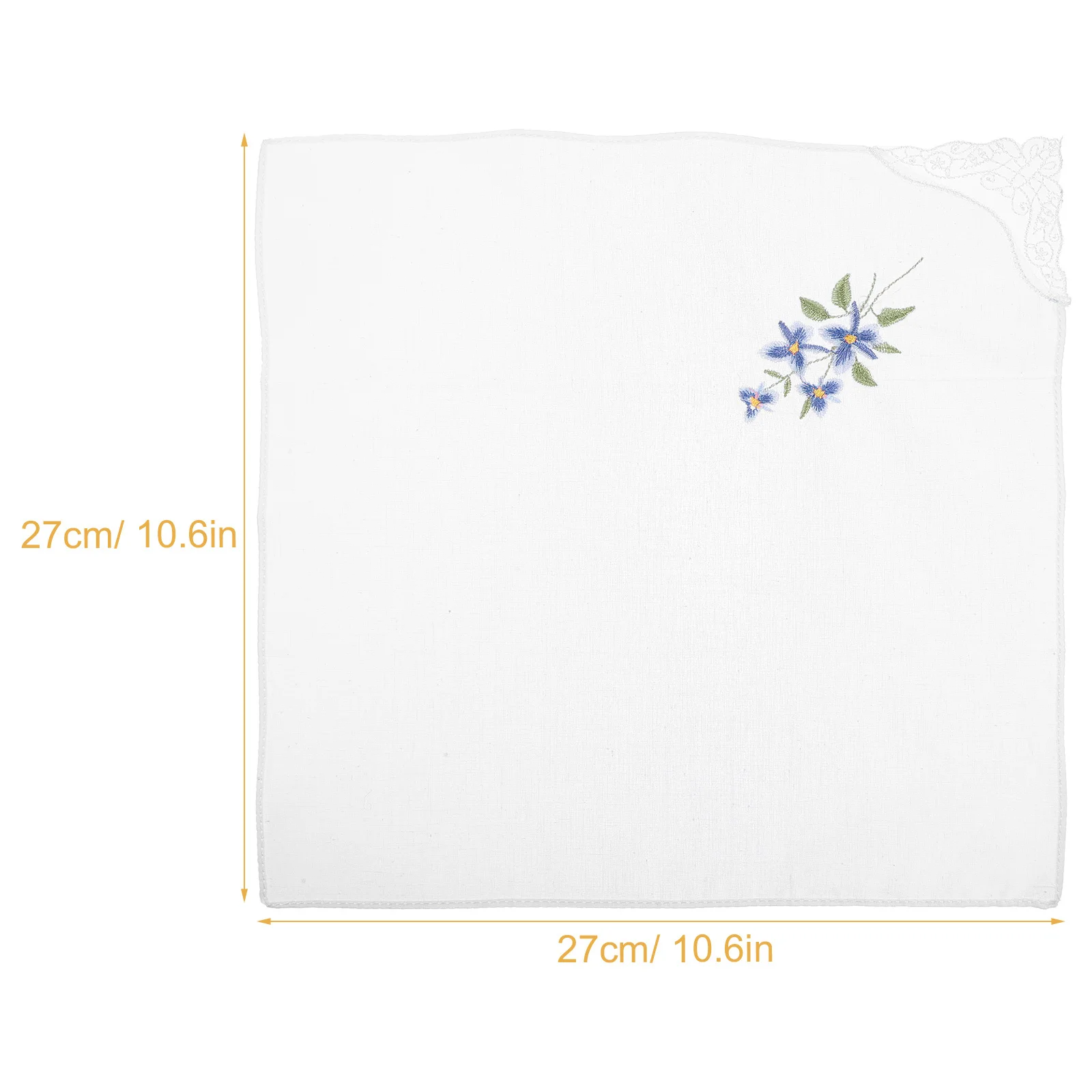 Embroidered Handkerchief Delicate Lace Floral Pattern Suitable for Wedding Tea Handkerchief Vintage