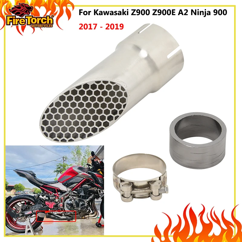 Slip On For KAWASAKI Z900 E A2 Ninja 900 2017 2018 2019 Motorcycle Exhaust Pipe Hidden Escape Moto Mini Muffler No DB Killer