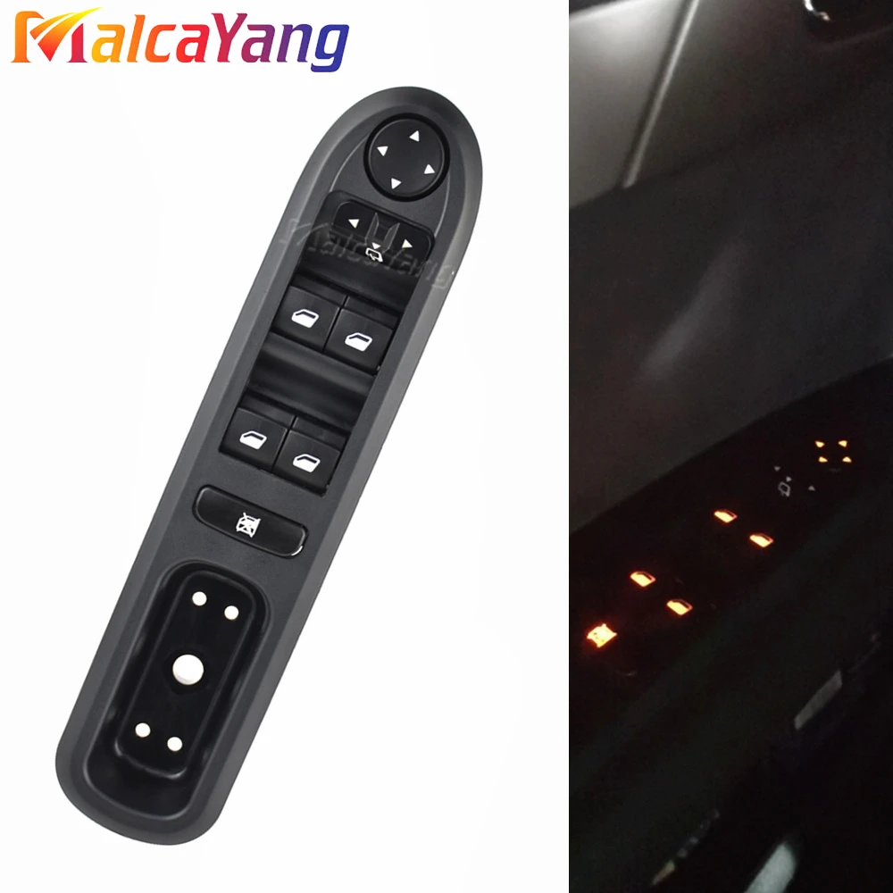 High Quality For Peugeot 407 Glass Lifter Main Switch Power Window Control Panel 6554.ER 96468704XT 6554ER 6554 ER 2004-2010