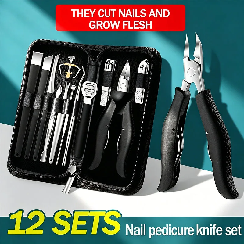 New 1/13pcs Professional Nail Clipper Nail Cutter Kit Set Nail Scissors Pedicure Tool Manicure Knife Dead Skin Scissors ZJJ08