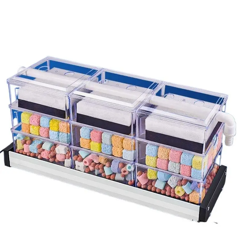 Fish tank drip box filter box three-in-one water purification circulation filter three-layer filter box with drip and upper