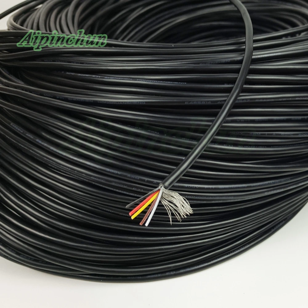 Aipinchun-Cable blindado de 2 metros, 2, 3, 4, 5 núcleos, 2547, 28AWG, 2,1 canales, Cable de señal de línea de Audio, Cable de protección para amplificador