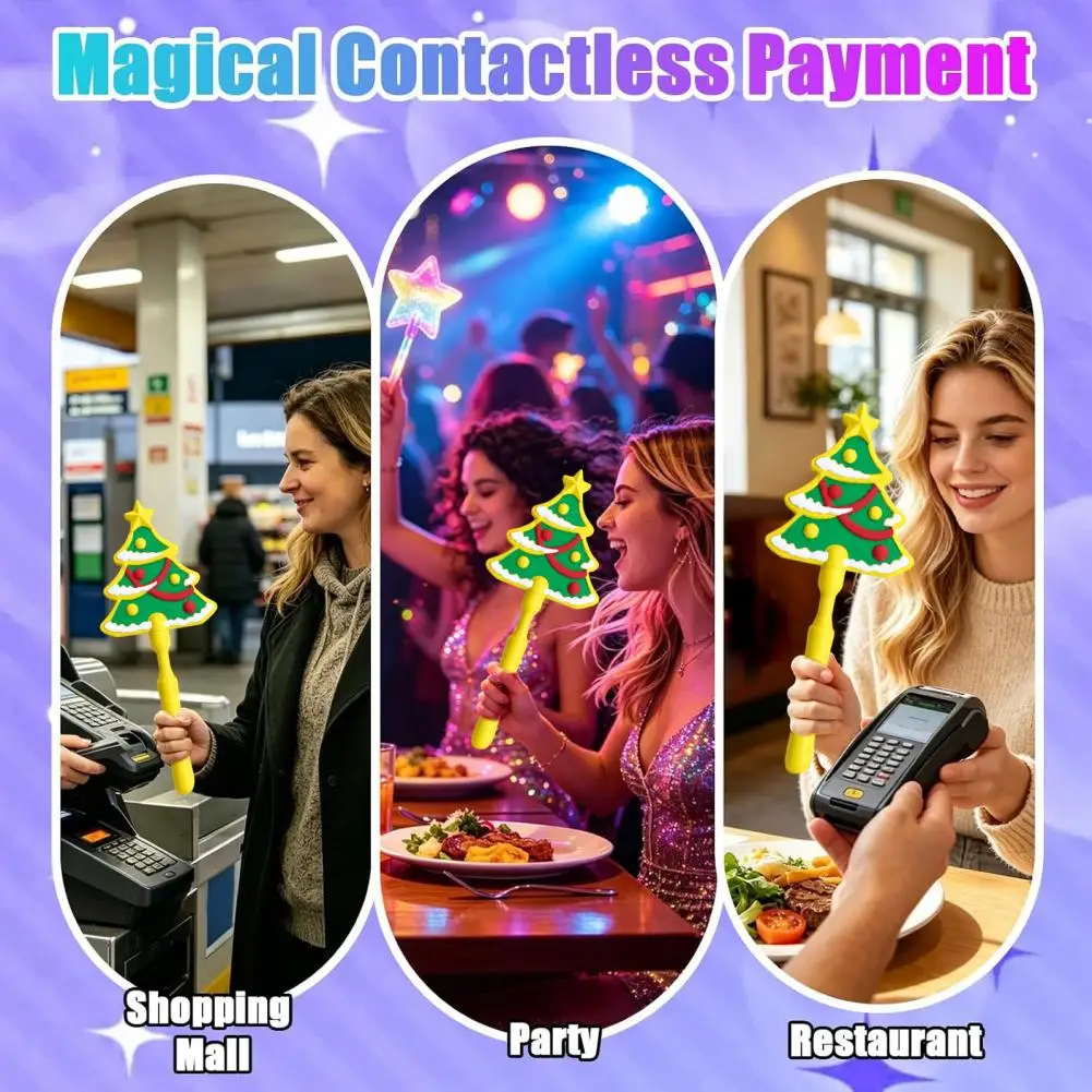 Secret Santa Gift 3d Printed Christmas Tap to Pay Wand Contactless Payment Card Holder Credit Debit for Holiday for Shopping