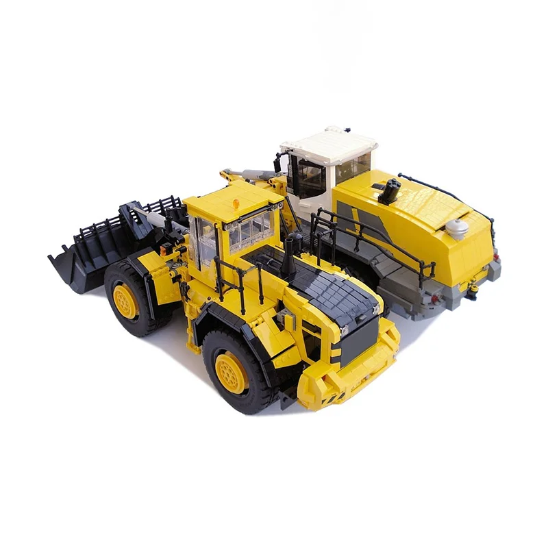 1568 قطعة لودر عجل أصفر وحدات اللبنات نموذج لتعليم الأطفال لتقوم بها بنفسك تجميع عرض لعبة هدايا عيد الميلاد وعيد الميلاد