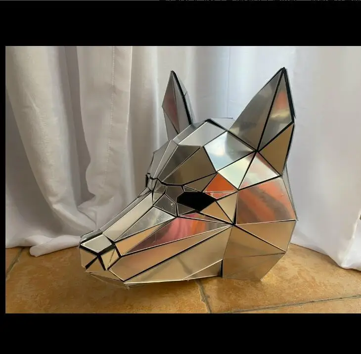 

Nightclub Mirror Animal Head Fox Prop Dance Performance COS Uniform Customization