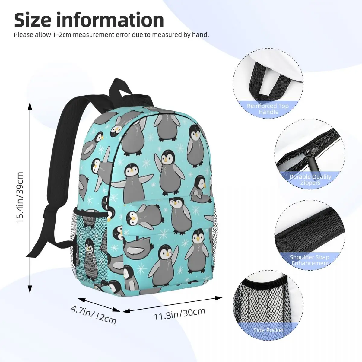 Penguin Chicks Backpacks Teenager Bookbag Cartoon Students School Bags Travel Rucksack Shoulder Bag Large Capacity