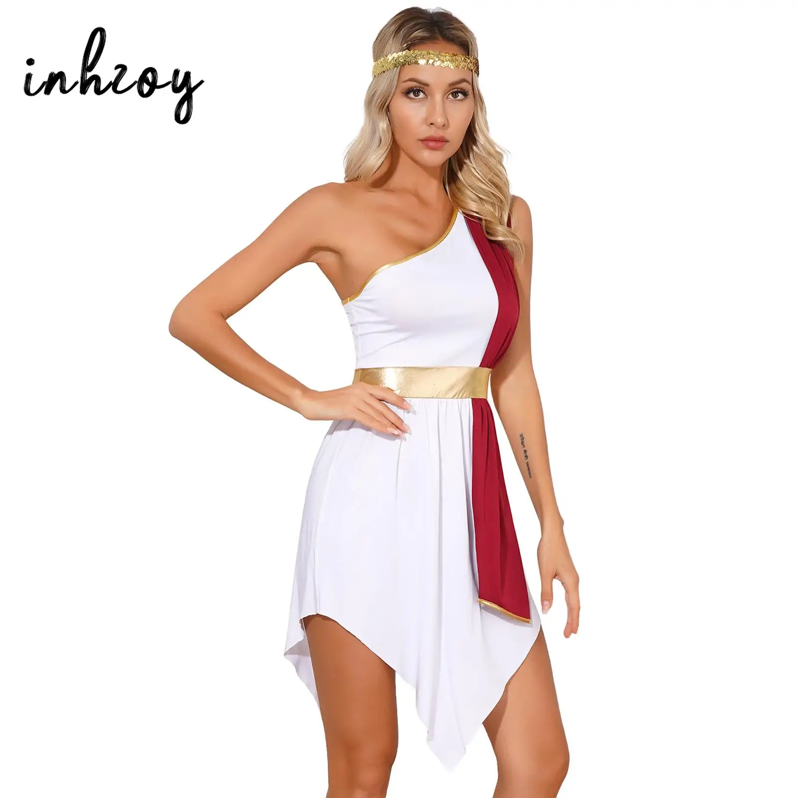 Disfraz de Cosplay de Dios romano griego antiguo para mujer, traje de juego de rol de Halloween Mr.Toga King Prince, bata de juego de rol con diadema