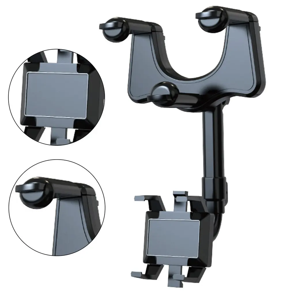 Universal Clip Car Phone Holder Rotatable and Retractable Rearview Mirror Driving Recorder Bracket GPS Mobile Phone Dropshipping
