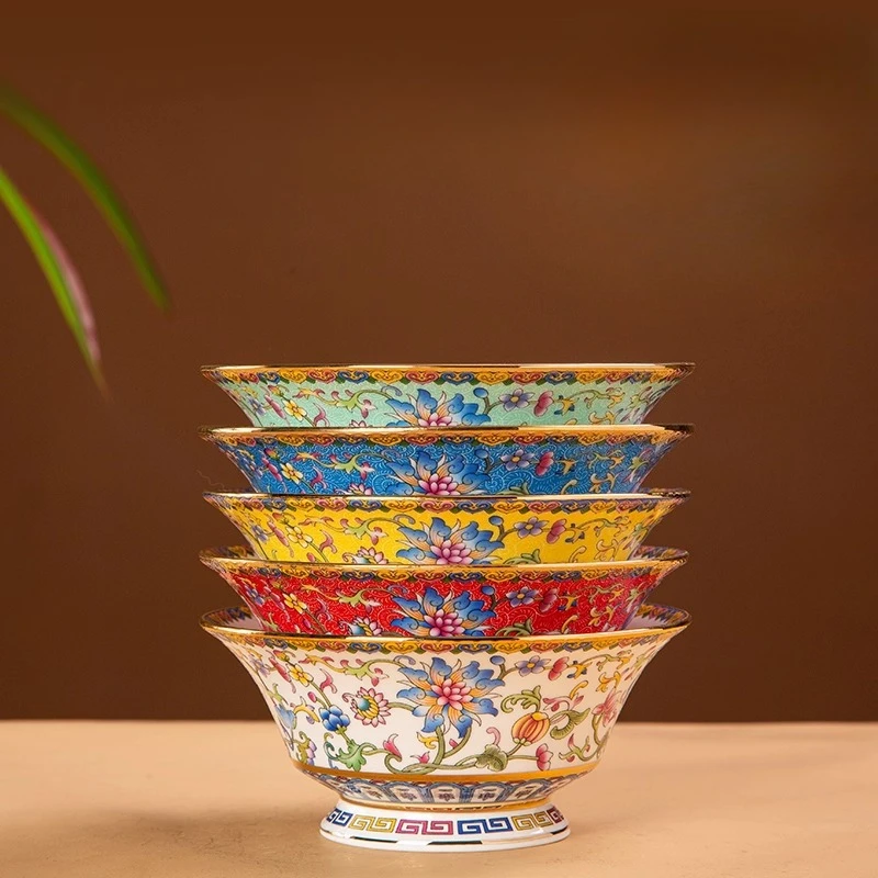 4.5/5/8 Inch Chinese Bowl Jingdezhen Ceramic Bone China Rice Bowl Home Dinnerware Tableware Ramen Noodle Big Bowls Container
