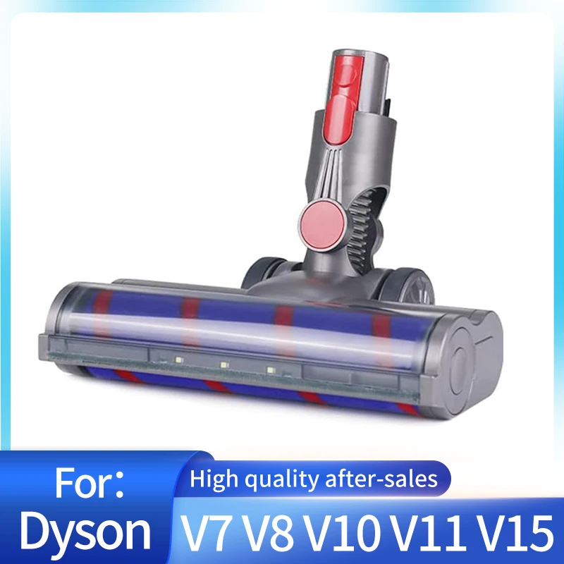 Motorhead for Dyson V7 V8 V10 V11 V15 Vacuum Cleaners Replacement Soft Roller Brush Bar LED Headlights Floor Brush Hardwood kit