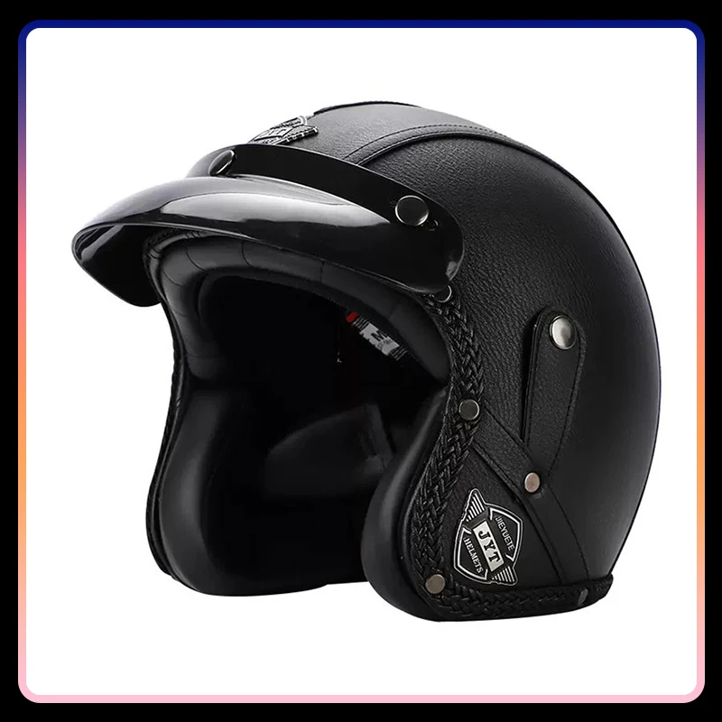 Offener Helm Vintage-Stil bequemes abnehmbares Futter Motorrad helm Punkt zugelassene Jet-Helme capaceete de moto