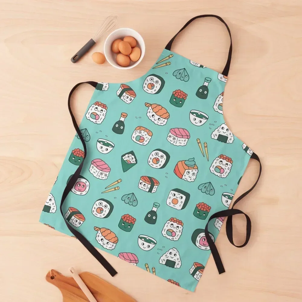 

Kawaii Japanese sushi food Apron Kitchens Men For Cosmetologist Things For Home And Kitchen Kitchen Kawaii Accessories Apron