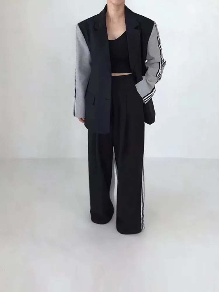 Conjunto de terno f e manga crida solto t terno de duas peças roupa casual para primavera e outono te...