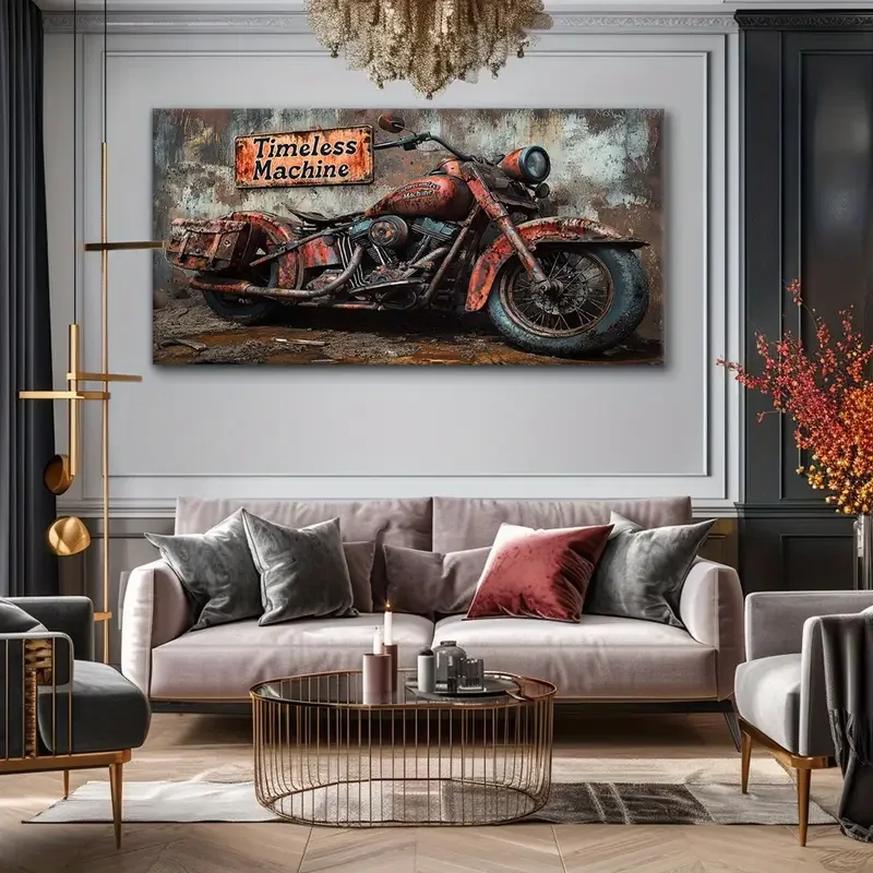 Unframed vivid motorcycle decorative poster, for living room and bedroom decoration, ideal gift for motorcycle enthusiasts