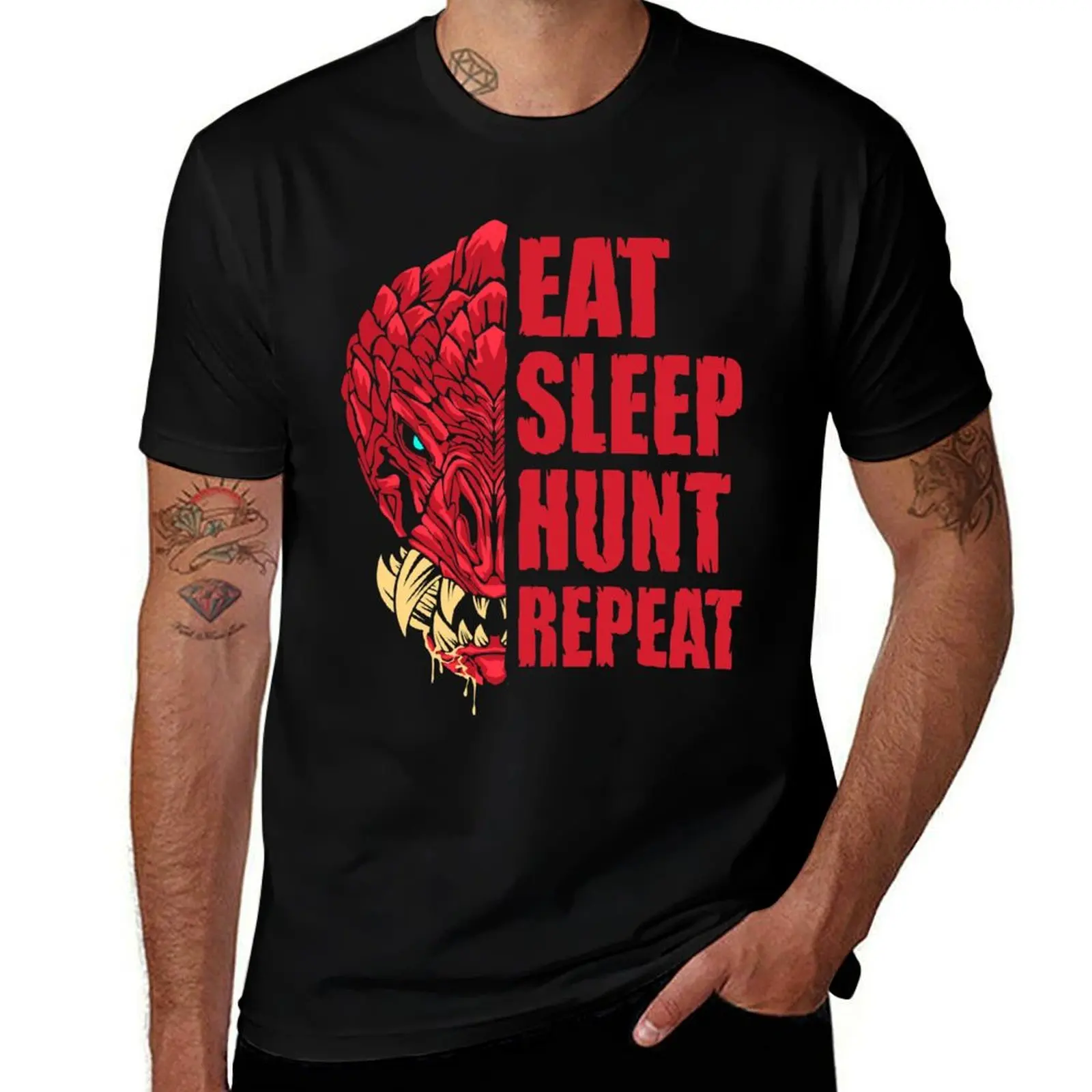 

Eat sleep hunt repeat Odogaron T-Shirt man t shirt summer t shirts for man slim fit