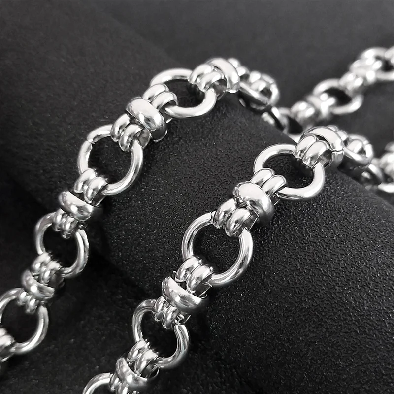 Exquisite Sweet Cool Punk Knot Link Chain Necklace for Men Women Stainless Steel Silver Color Hip Hop Choker Collar Jewelry SG11