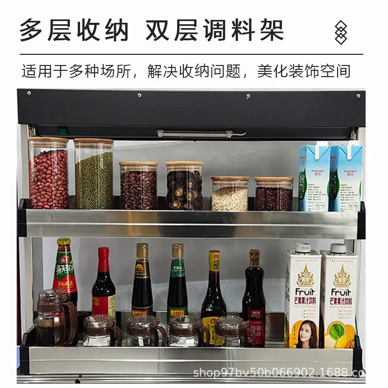 Kitchen cabinet wall cabinets, electric intelligent automatic lift-down pull-out basket storage racks, touch sensor hardware