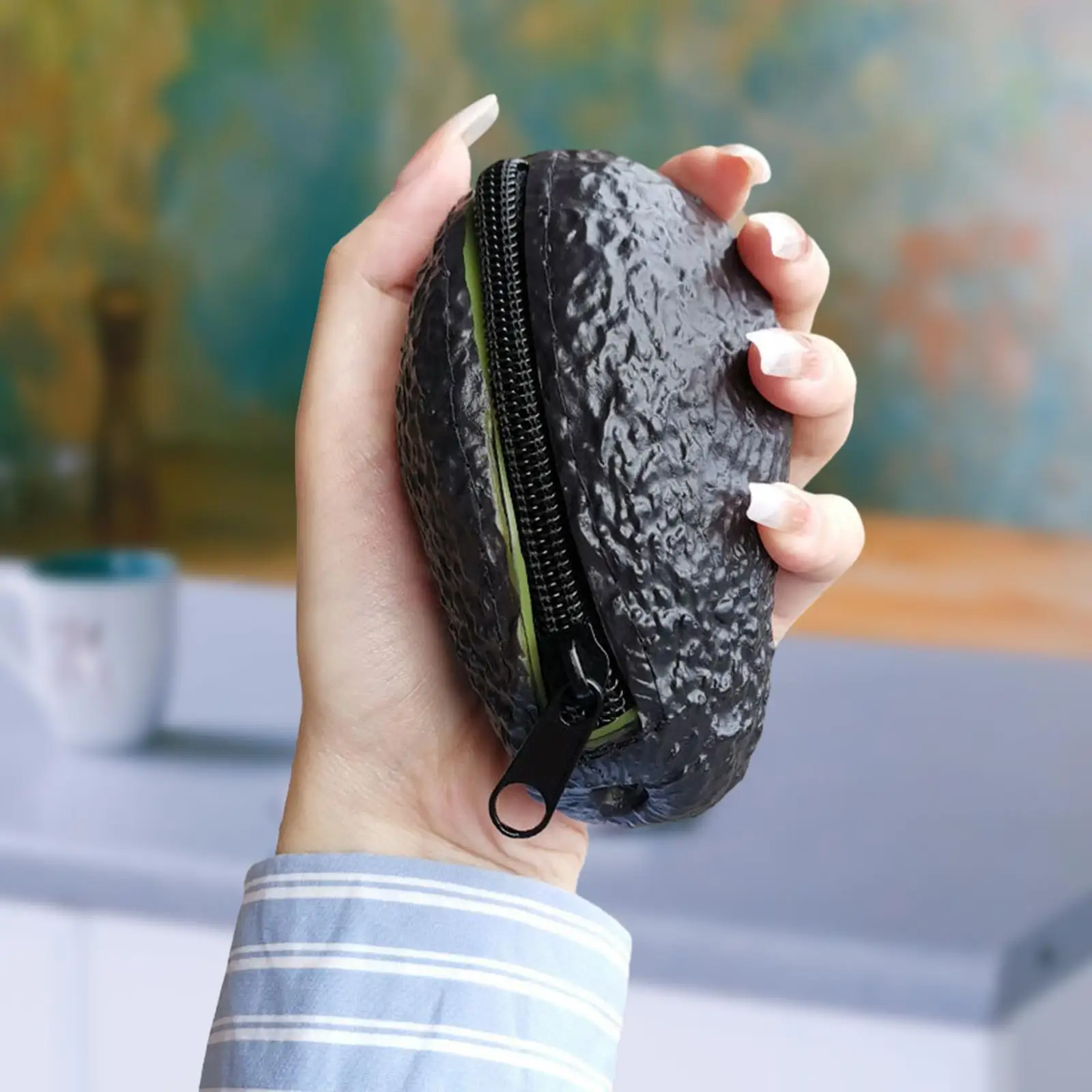 Avocado Coin Purse Clutch Purse Fashionable Handbag Card Case with Zipper Coin Pocket for Travel Holidays Commuting Dating Party