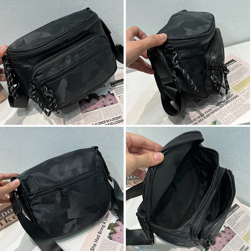 Saddle Bag Retro Nylon Trendy Cool Bag Outdoor Casual All-match Fashion Camouflage Chest Bag Shoulder Crossbody Bag